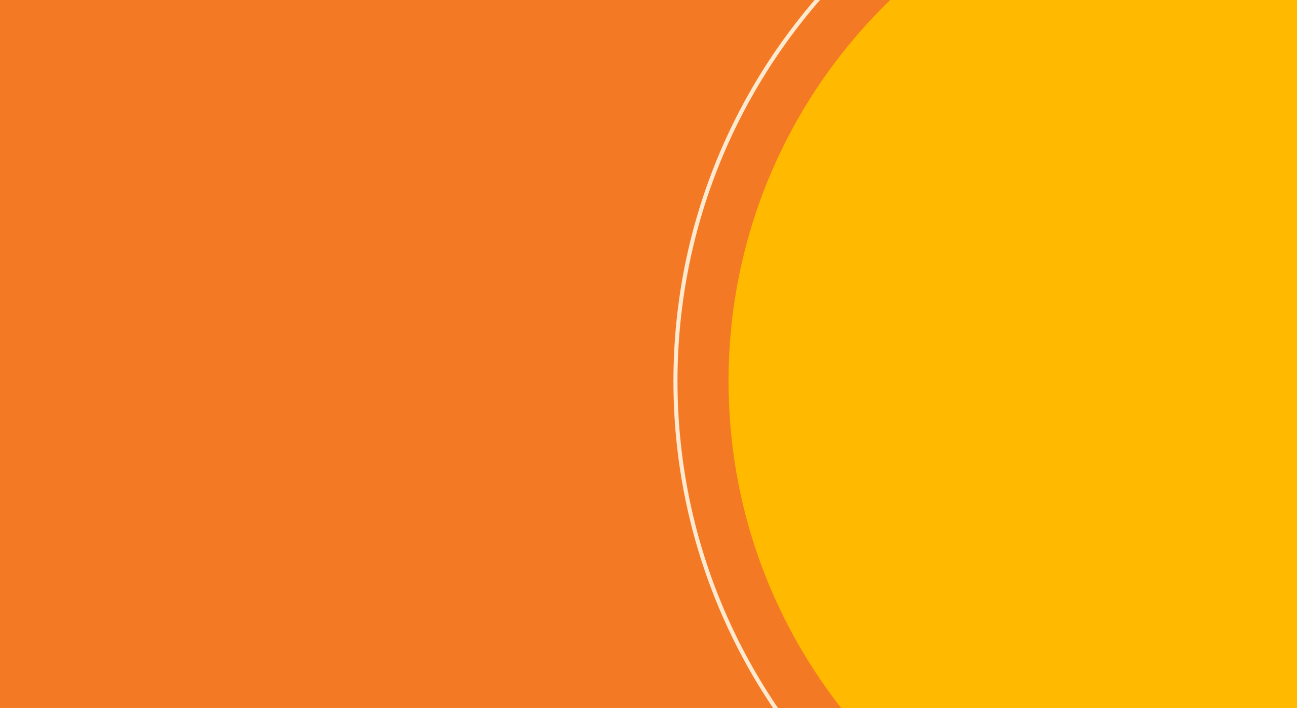 orange background with yellow and off white circles